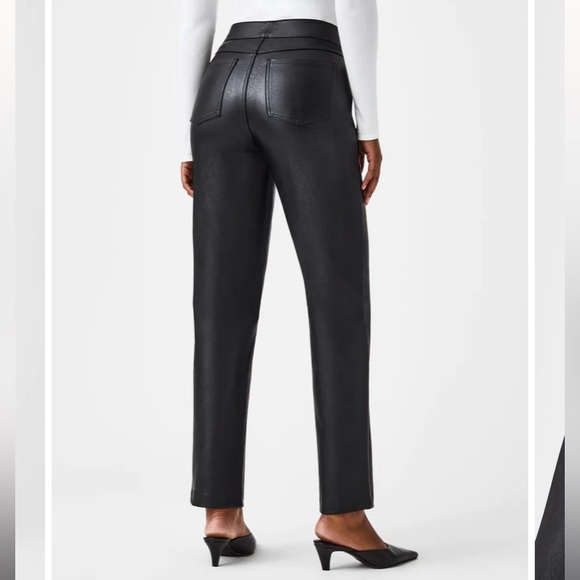 Spanx Leather-Like Straight Leg Pant - Picture 2 of 8